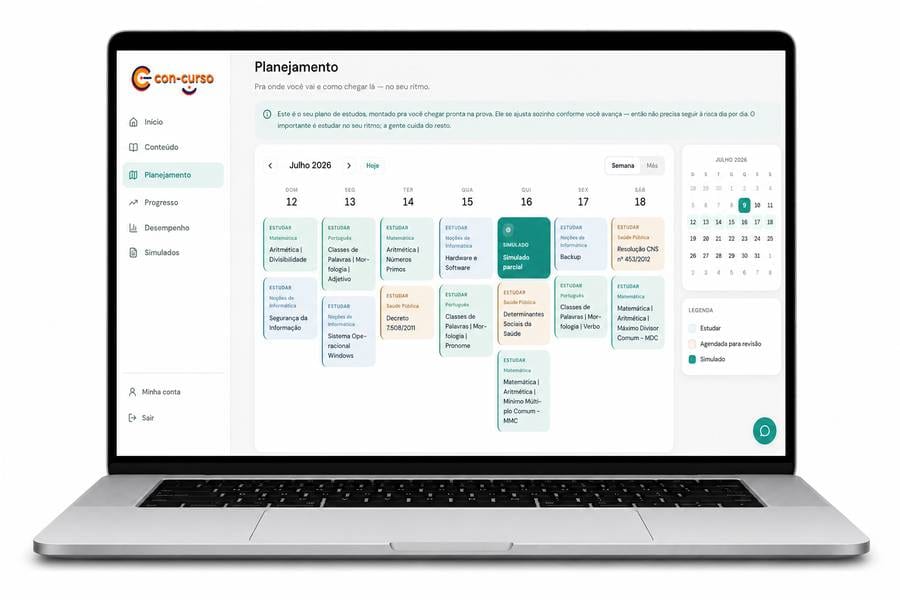 Tela de Planejamento do con-curso